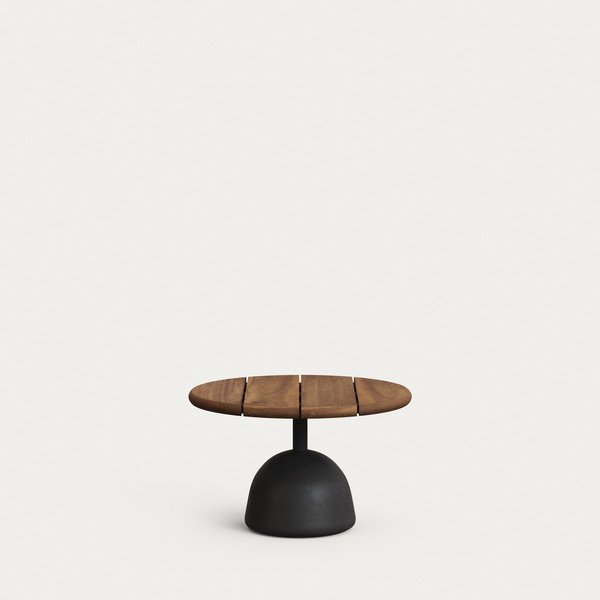 Ümmargune aiakohvilaud akaatsiaplaadiga ø 55 cm Saura - Kave Home-image-1