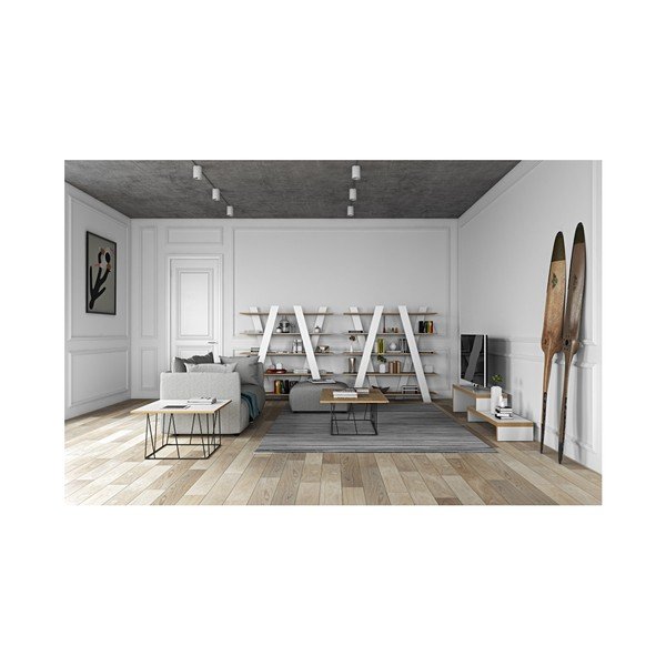 Valge tamme raamaturiiul 156x160 cm Wind - TemaHome-image-2