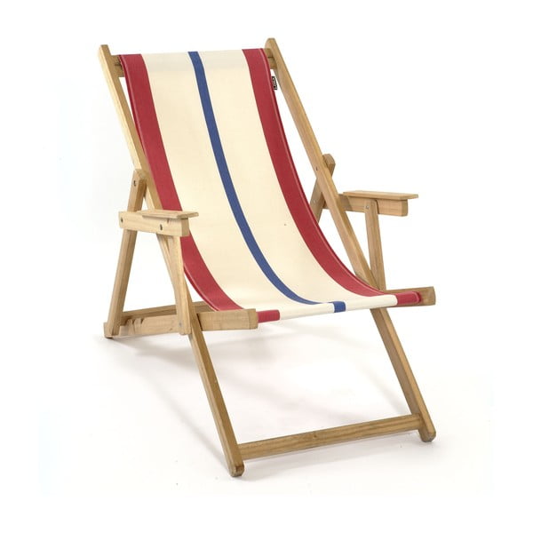 Skládací lehátko Beach, modro-červené proužky