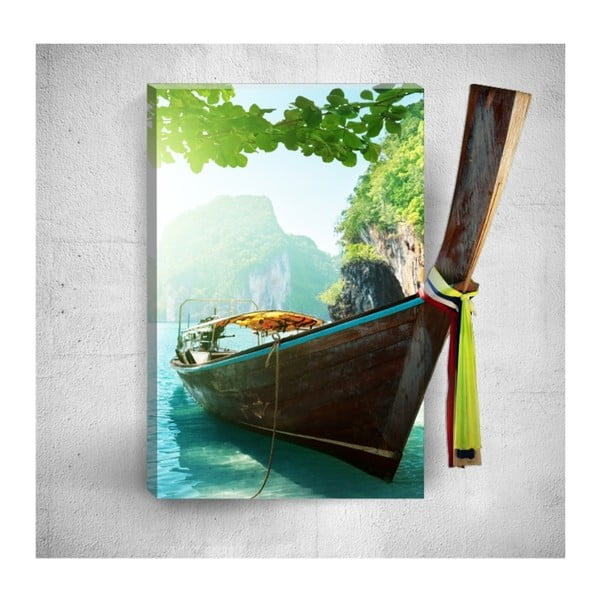 Nástěnný 3D obraz Mosticx Tropical Boat Voyage, 40 x 60 cm