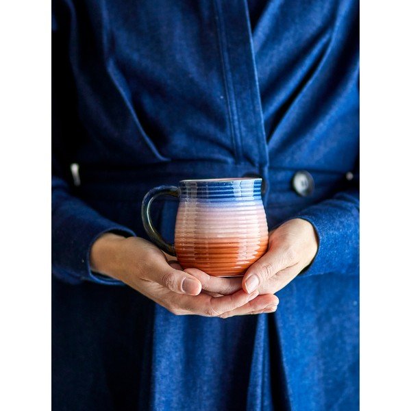 Sinised/oranžid keraamilised kruusid komplektis 4 tk 200 ml Tatum - Bloomingville-image-2