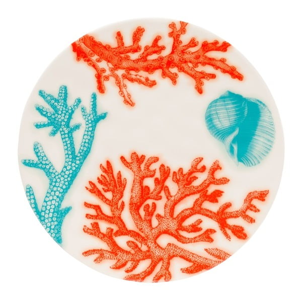 Melaminový talíř s potiskem Navigate Coral