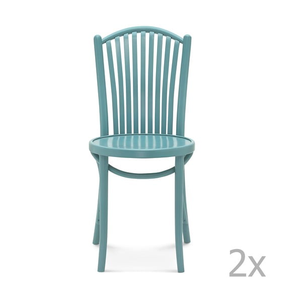 Sada 2 modrých dřevěných židlí Fameg Jorgen