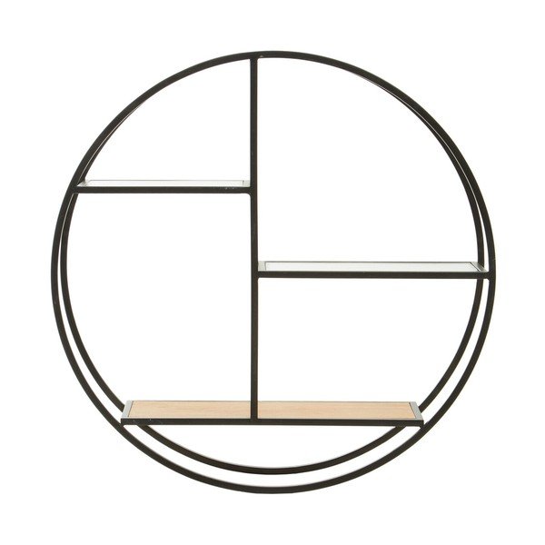 Must/naturaalse värvi astmeline metallriiul 61 cm Mataram - Premier Housewares-image-1