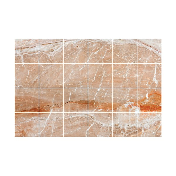 Kleebiste komplekt plaatidele 24 tk 15x15 cm Marble Tiles Torino - Ambiance-image-2
