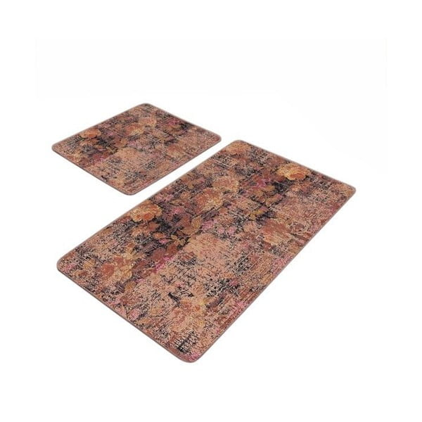 Pruunid sametist vannitoamatid 2tk komplektis 60x100 cm - Mila Home