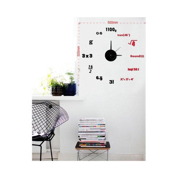 Nástěnné nalepovací hodiny Mauro Ferretti Math, ⌀ 50 cm-image-1