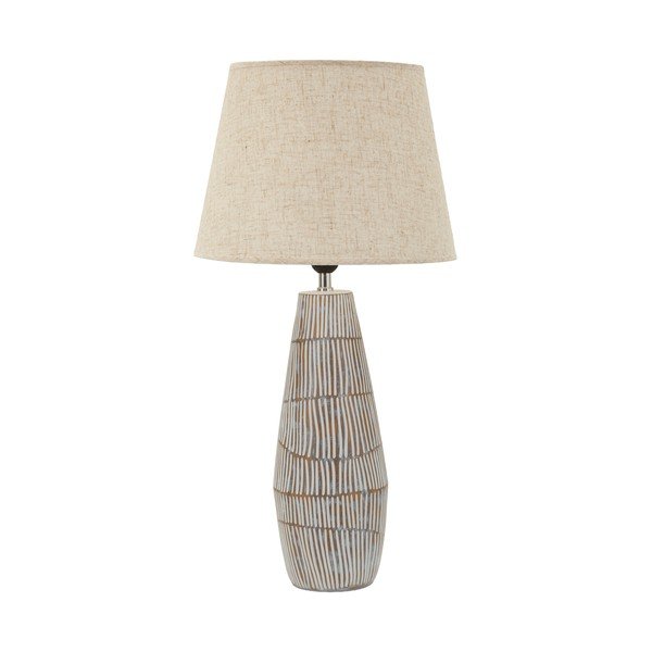 Kreemikas laualamp tekstiilist varjuga (kõrgus 69,5 cm) Hanoi - Mauro Ferretti