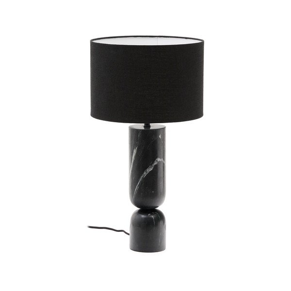 Must marmorist lauavalgusti tekstiilist varjuga (kõrgus 57 cm) Vex - Kave Home