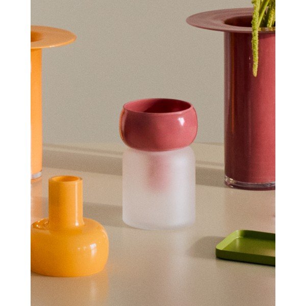 Roosa klaasist vaas (kõrgus 19 cm) Kelse - Kave Home-image-1