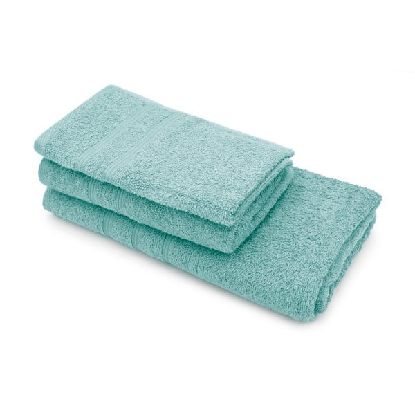 Set dvou tyrkysových ručníků a osušky Jalouse Maison Duro Turquoise