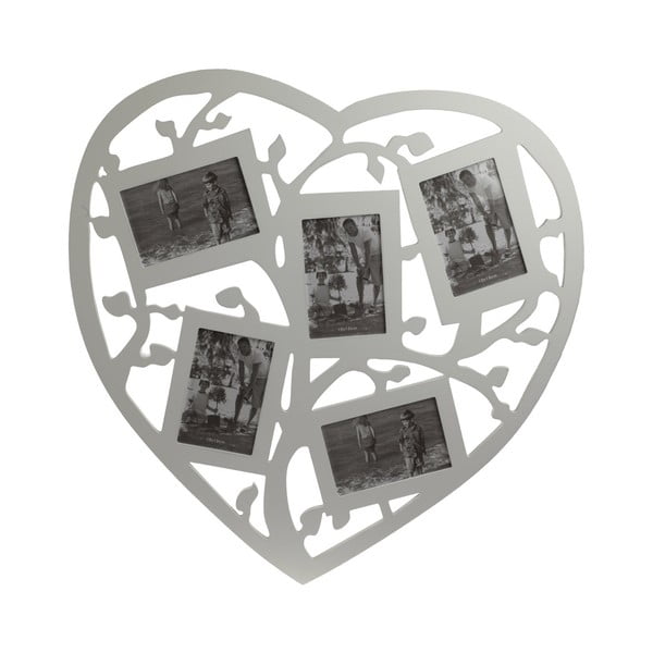Dřevěný rámeček na fotky ve tvaru srdce, 30x30 cm