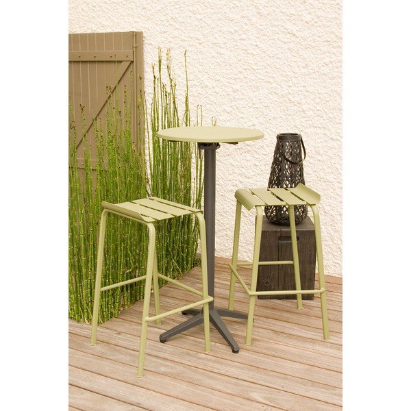 Oliivrohelised metallist aia baaritoolid 4tk komplektis Alicante - Ezeis-image-1
