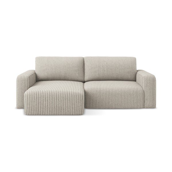 Beež kordvelvetist diivanvoodi/panipaigaga nurgadiivan (vasak nurk/diivanvoodiga) Kona - Makamii