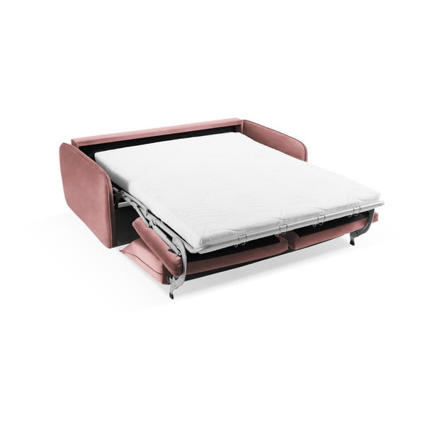 Roosa sametist diivanvoodi 214 cm Vienna - Cosmopolitan Design-image-4