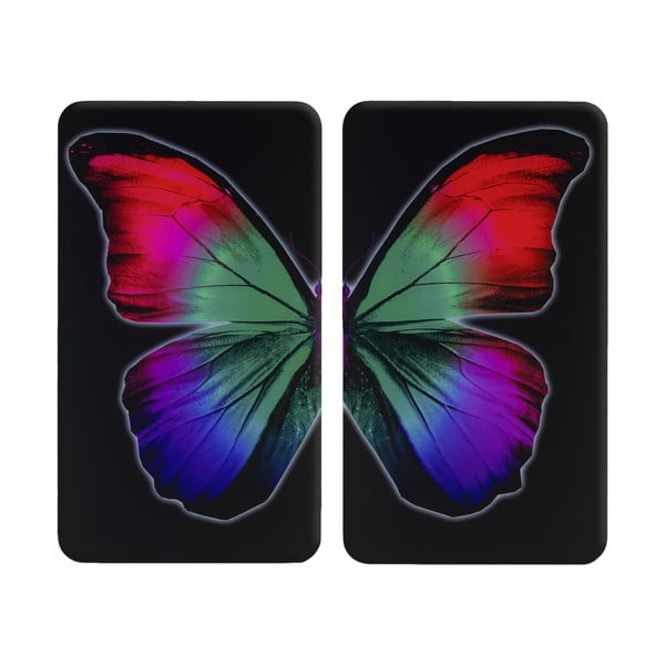 Karastatud Klaasist pliidikatte komplekt 2 tk 52x30 cm Butterfly by Night - Wenko