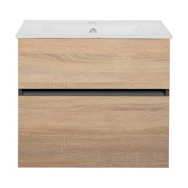 Puiduvärvi tammespooniga seinale ilma valamuta üksus  60x52 cm Wisla – Støraa-image-2