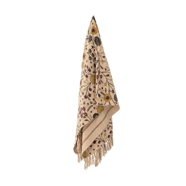 Taaskasutatud puuvillast pruun tekk 130x160 cm Eydis - Bloomingville