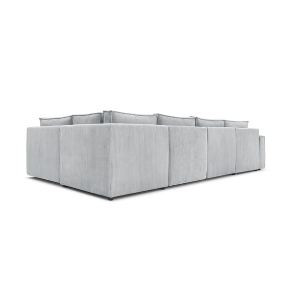 Helehall velvetist U-kujuline diivan, parem nurk  Nihad modular - Bobochic Paris-image-4