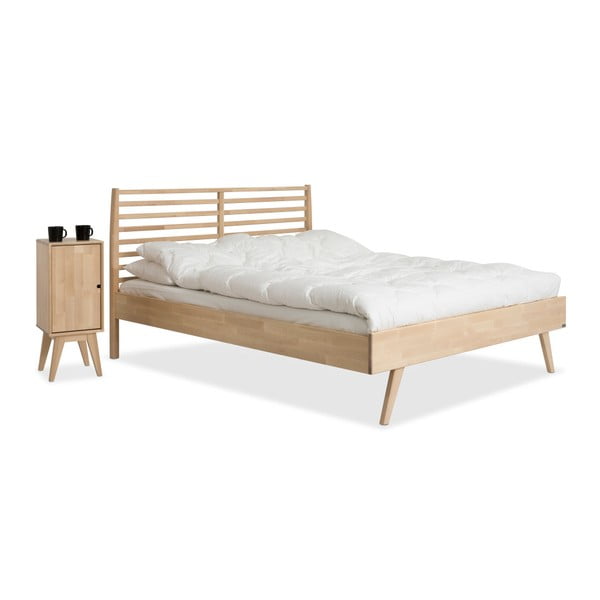 Ručně vyráběná postel z masivního březového dřeva Kiteen Notte, 160 x 200 cm