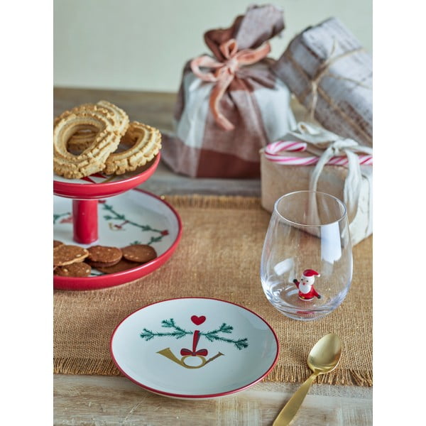 Valged kivikeraamikast jõulumotiividega magustoidutaldrikud, 2 tk komplektis ø 16 cm Yule - Bloomingville-image-2