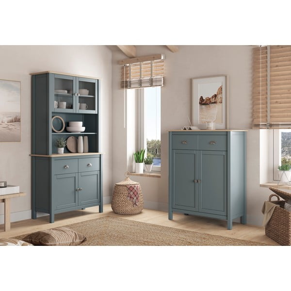 Hallikasroheline männipuidust kummut 90x110x40 cm Misti – Marckeric-image-1