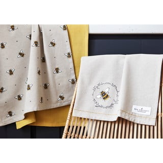 Komplekt 3 beeži ja kollast puuvillast köögirätikut Bumble Bees Bumblebees - Cooksmart ®