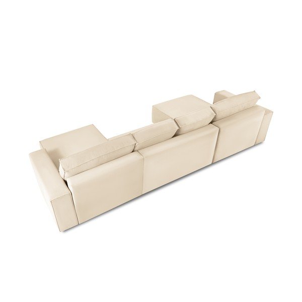 Beežist koordi U-kujuline diivanvoodi Azalea - Mazzini Sofas-image-4