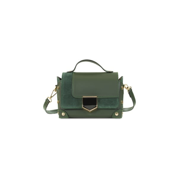 Tmavě zelená kožená kabelka Infinitif Chelsea