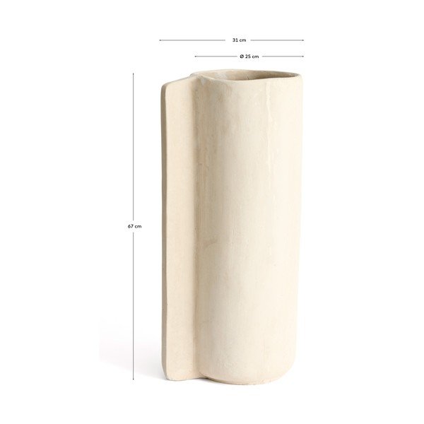 Kreemikas kõrge papjeemašee vaas (kõrgus 67 cm) Mireni - Kave Home-image-4