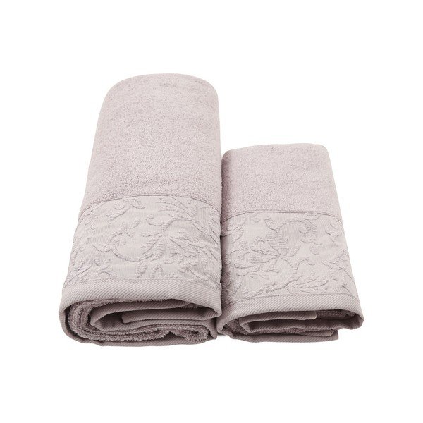 Světle fialový set županu, ručníku a osušky ze 100% bavlny Crespo, vel. M/L-image-1