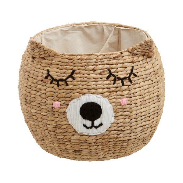 Laste mänguasjakorv vesihüatsindist naturaalses värvitoonis ø 49x40 cm Lidi Cat Face - Premier Housewares