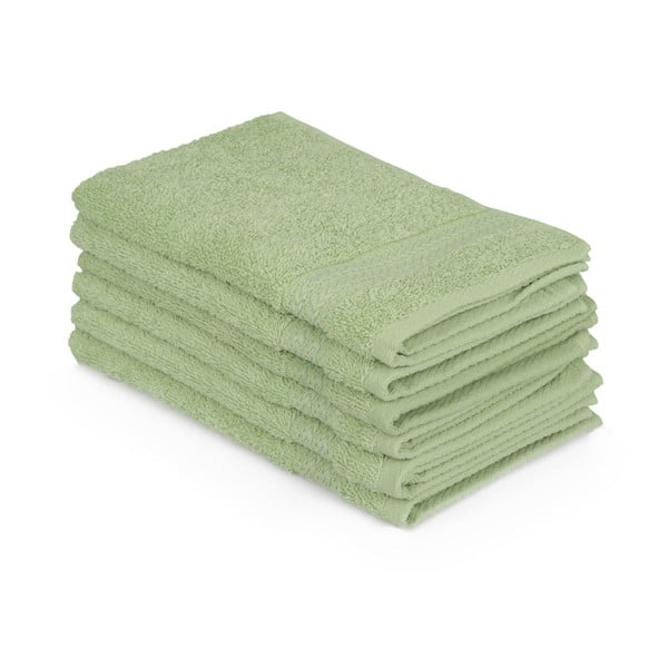 Komplekt 6 rohelist puuvillast rätikut Madame Coco Lento Verde, 30 x 50 cm - Foutastic