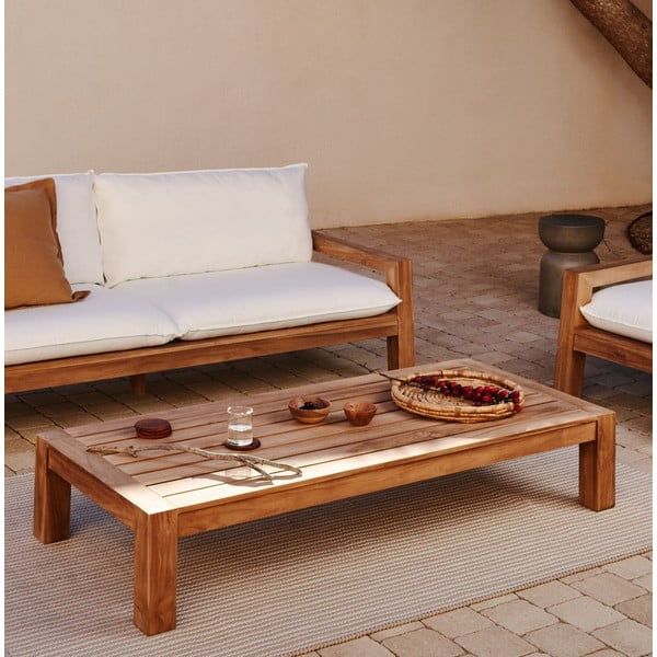 Tiikpuidust diivanilaud 76x153 cm Forcanera - Kave Home-image-1