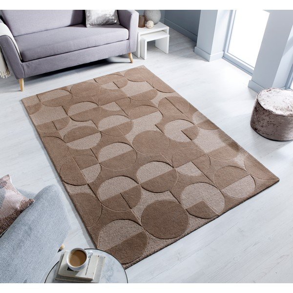 Hnědý koberec z vlny Flair Rugs Gigi, 120 x 170 cm-image-4