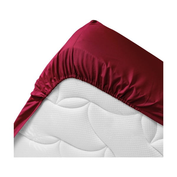 Punane orgaanilisest puuvillast kummiga lina 160x200 cm Biolina - douceur d'intérieur-image-3