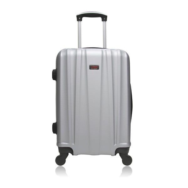 Cestovní kufr na kolečkách stříbrné barvy Hero Journey, 36 l