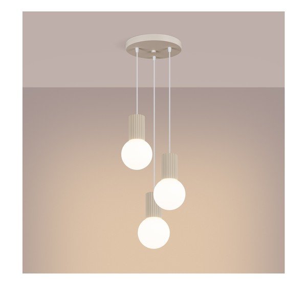 Beež metallist ripplamp klaasist varjuga, ø 25 cm Orbital - Sollux-image-4