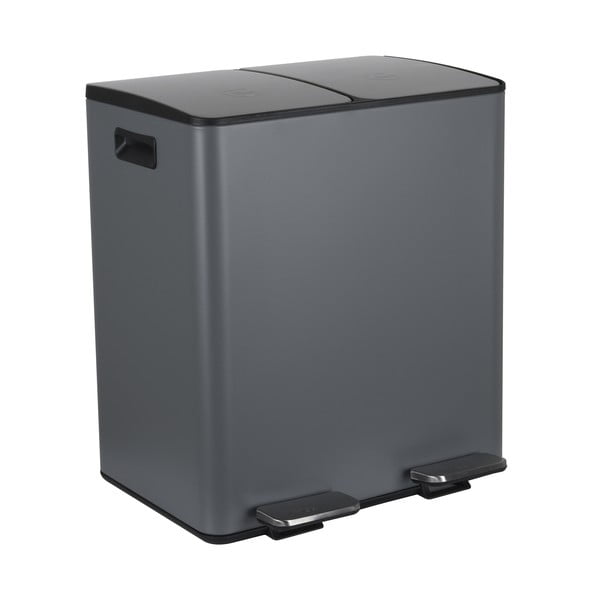 Tumehall terasest prügikast 2x20 l sorteeritud jäätmete jaoks/pedaaliga Aliya - Spirella