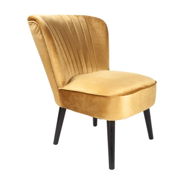 Žlutá židle se sametovým potahem Leitmotiv Luxury