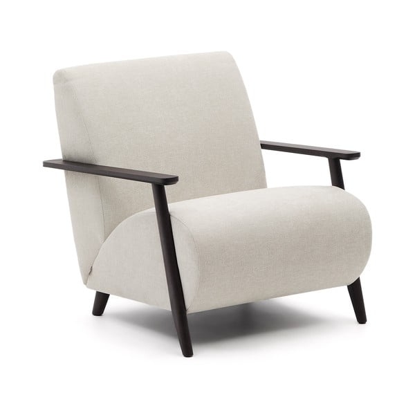 Beež-kreem šenillist tugitool Meghan - Kave Home