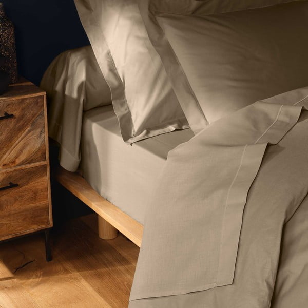 Helepruun puuvillane voodipesu 160x200 cm Lina - douceur d'intérieur-image-2