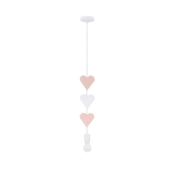 Valge ja roosa lastelamp metallist varjundiga Hearts - Candellux Lighting