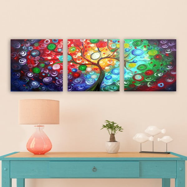 Maalid 3 tk 30x30 cm komplektis Tree of Life - Wallity-image-1