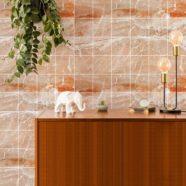 Kleebiste komplekt plaatidele 24 tk 15x15 cm Marble Tiles Torino - Ambiance