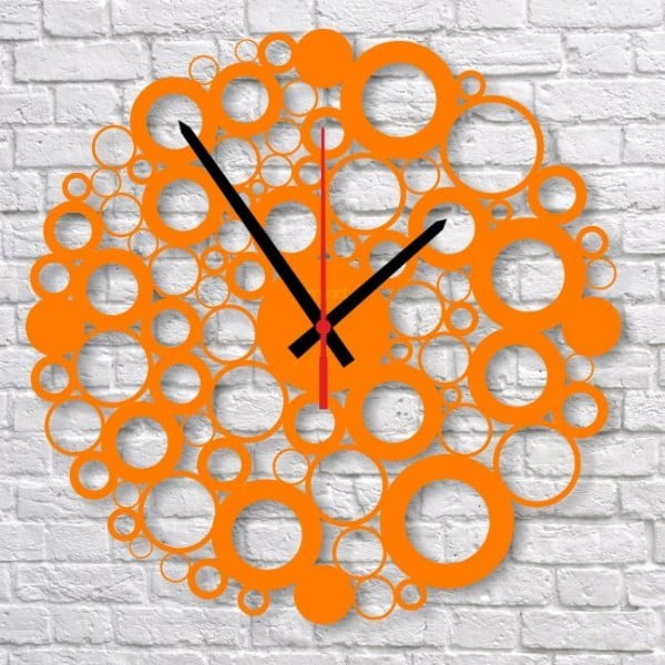 Nástěnné hodiny Orange Bubble