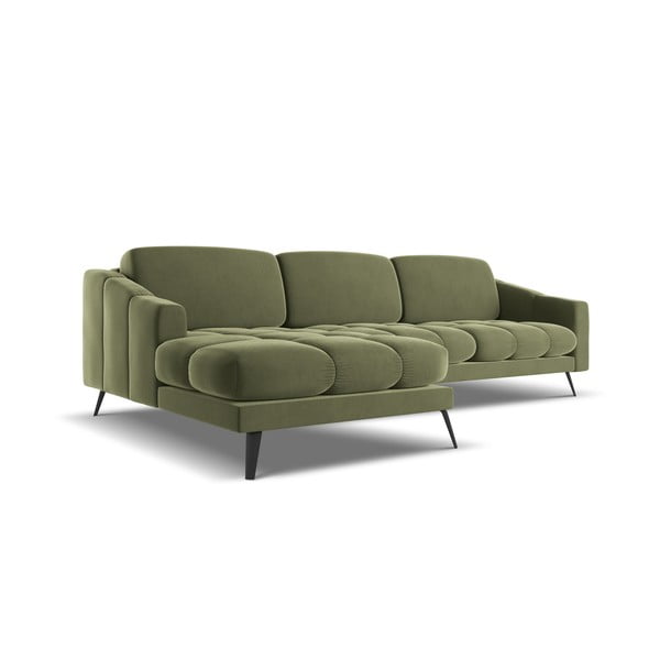 Roheline sametne nurgadiivan (vasakpoolne nurk) Nalu - Makamii-image-4