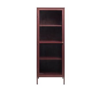 Punane metallist vitriinkapp 58x160 cm Bronco – Unique Furniture