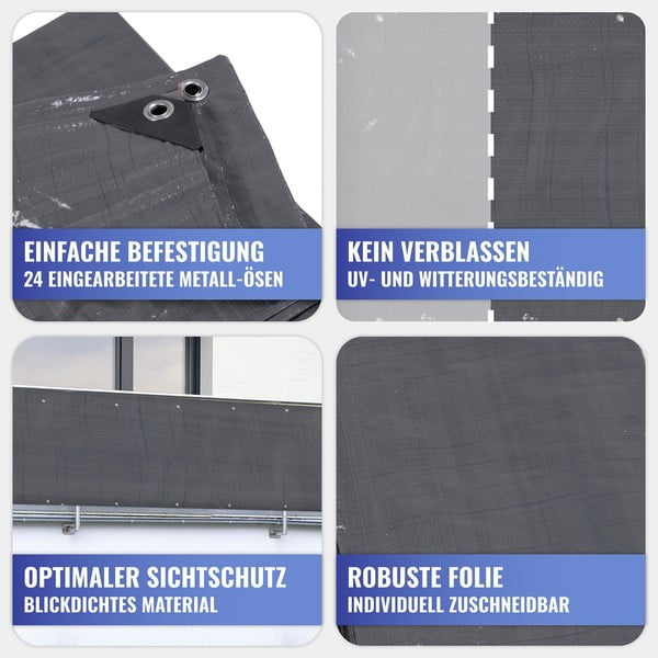 Must plastikust rõdupiirde kate 500x85 cm - Maximex-image-4