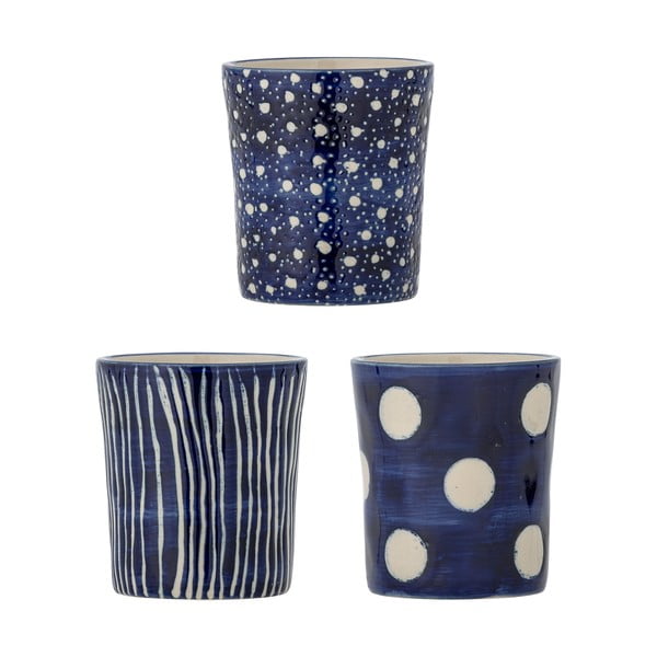 Tumesinised kivikeraamikast espressotassid 3tk komplektis 190 ml Minoa - Bloomingville